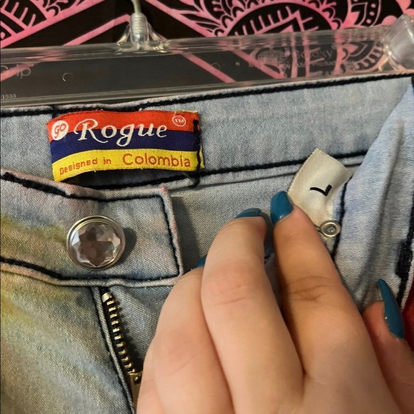 Denim Colorful Women’s Shorts - Picture 3 of 3